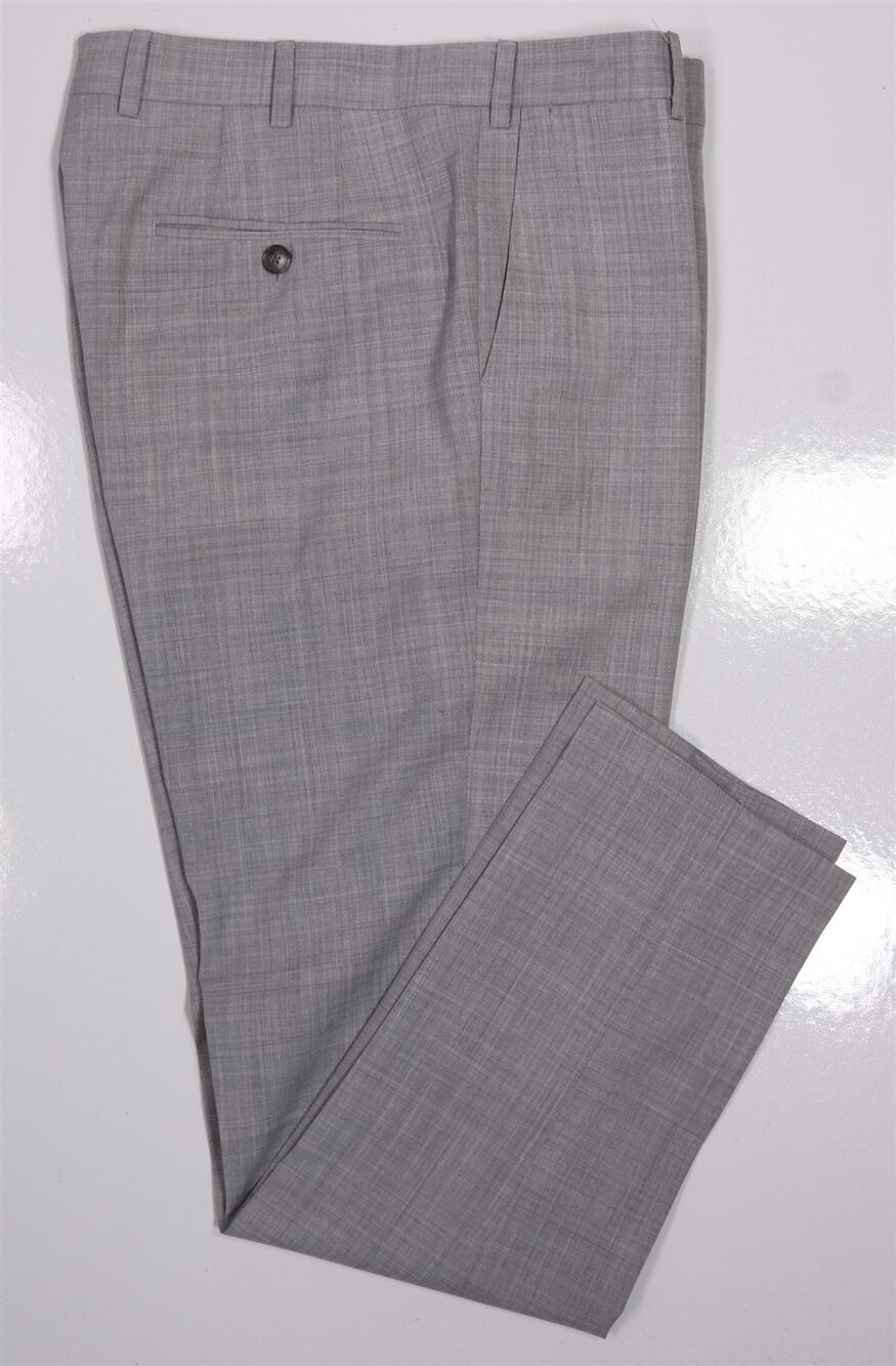 Suitsupply Italy Light Gray Flat Front Slim Fit Wool Dress Pants 32x28